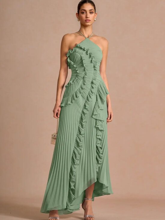 Azazie Dresses & Skirts - Azazie Hatsu Matcha Maxi Dress Size 10